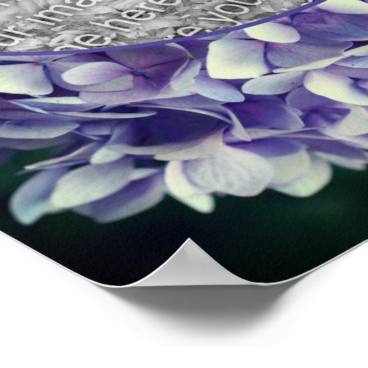 青あじさい花びらフレーム写真の追加 ポスター (角)