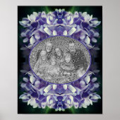 青あじさい花びらフレーム写真の追加 ポスター (正面)