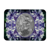 青あじさい花びらフレーム写真の追加 マグネット (横)