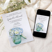 青あじさい花びらポストのブ結婚ランチ 招待状