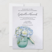 青あじさい花びらポストのブ結婚ランチ 招待状 (正面)