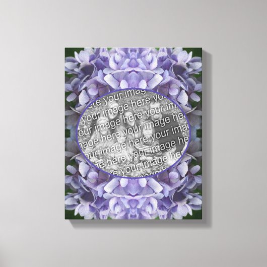 青あじさい花びら自分の写真を作成 キャンバスプリント (正面)
