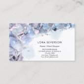 青あじさい花ウォーターカラーフローリスト 名刺 (正面)