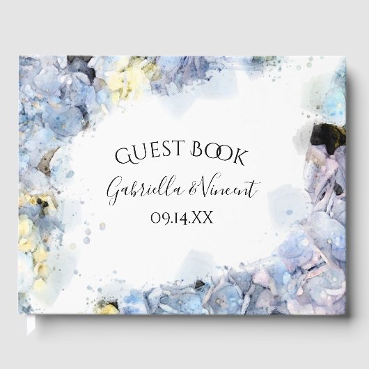 青あじさい花ウォーター結婚カラー ゲストブック (正面)