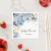 青あじさい花ウォーター結婚カラー スタンダードカクテルナプキン (インサイチュ)