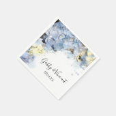 青あじさい花ウォーター結婚カラー スタンダードカクテルナプキン (角)