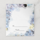 青あじさい花ウォーター結婚カラー プレイスカード (外部開封)