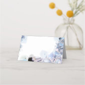 青あじさい花ウォーター結婚カラー プレイスカード (裏面)