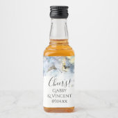 青あじさい花ウォーター結婚カラー リキュールボトルラベル (正面)