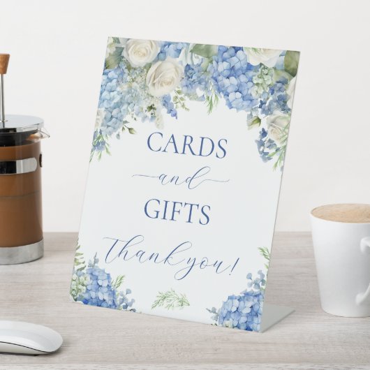 青あじさい花カードとギフトパーティーサイン 台座サイン (インサイチュ)