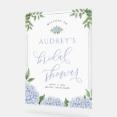 青あじさい花パーソナライズされたシャワー絵を描 アクリルサイン (傾斜)