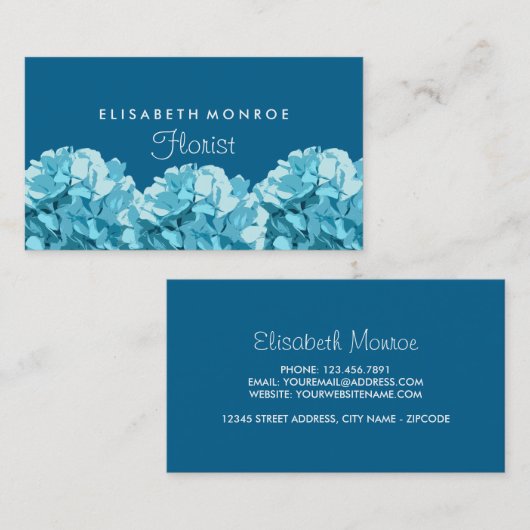 青あじさい花屋 名刺 (正面/裏面)
