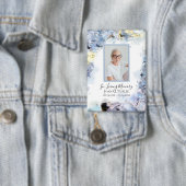 青あじさい花水彩葬儀記念 缶バッジ (インサイチュ)