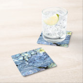 青あじさい花結婚の スクエアペーパーコースター (インサイチュ)