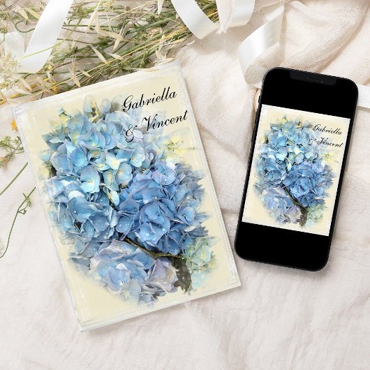 青あじさい花結婚の 招待状