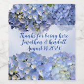 青あじさい花結婚様ありがとうございます ワインラベル (シングルラベル)