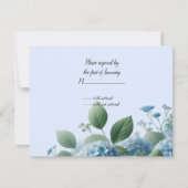 青あじさい花返信カード 出欠カード (正面)