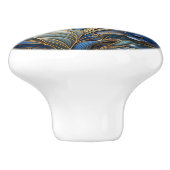 青あじさい花3Dエフェクト セラミックノブ (側面)