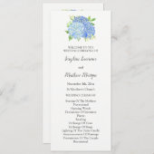 青あじさい葉の水色のフローラ結婚ズ プログラム (正面/裏面)