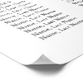 青あじさい赤面バラ12テーブル座席表 ポスター (角)