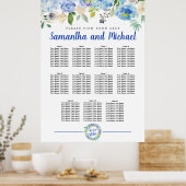 青あじさい11テーブル座席表(大) ポスター (キッチン)