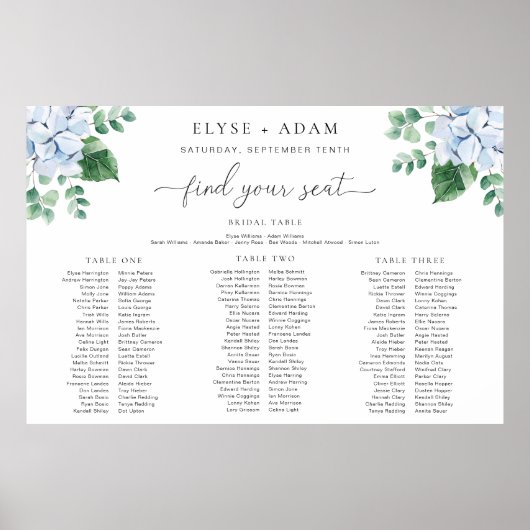 青あじさい3宴席グラフフォームのボード ポスター (正面)