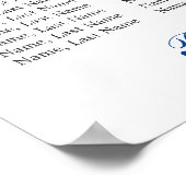 青あじさい8テーブル結婚の座席表 ポスター (角)