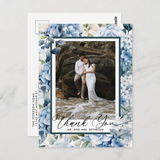 青あじさい | 写真ありがとう ポストカード (正面/裏面)