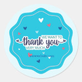 青ありがとう非常に丸いシール ラウンドシール (正面)