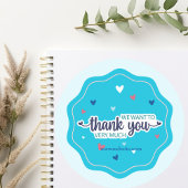 青ありがとう非常に丸いシール ラウンドシール