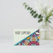 青ある調子を与えられたBohoのスタイルの名刺 名刺 (スタンド正面)