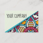 青ある調子を与えられたBohoのスタイルの名刺 名刺 (正面)