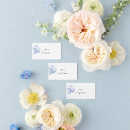 青いあじさいが付いた場所&エスコートカード プレイスカード