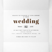 青いあじさいとハートの木の素朴な結婚上 三つ折り招待状 (内部中)