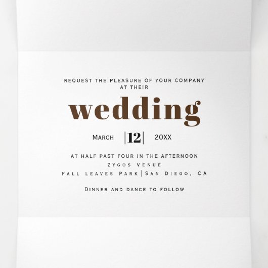 青いあじさいとハートの木の素朴な結婚上 三つ折り招待状 (内部中)