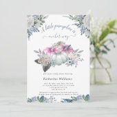 青いあじさいカボチャ赤ちゃんシャワー招待状 (スタンド正面)