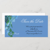 青いあじさい花の日付を保存 セーブザデート (正面/裏面)