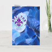 青いあじさき-グリーティングカード カード (裏面)