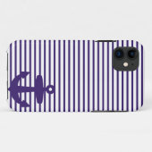 青いいかりおよび濃紺の船員は縞で飾ります Case-Mate iPhoneケース (裏面(横))