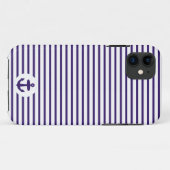 青いいかりおよび濃紺の船員は縞で飾ります Case-Mate iPhoneケース (裏面(横))