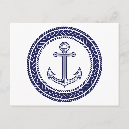 青いいかりとロープ ポストカード (正面)