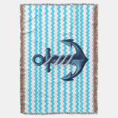 青いいかりと青い波 スローブランケット (正面縦)