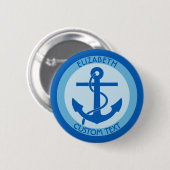 青いいかりの船員 缶バッジ (正面&裏面)