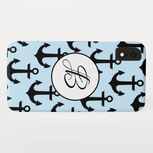 青いいかりのiPhone XRの箱 Case-Mate iPhoneケース (裏面(横))