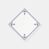 青いいかりを白でカスタマイズ スタンダードカクテルナプキン (角)