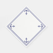 青いいかりオンホワイト スタンダードランチョンナプキン (角)