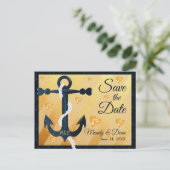 青いいかりゴールデンハート日付はがきを保存 案内ポストカード (スタンド正面)