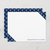 青いいかりパターンのノートカード ノートカード (正面/裏面)