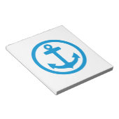 青いいかりロゴ ノートパッド (アングル)