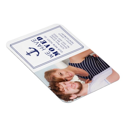 青いいかり航海のの写真が新しい住所を移動 マグネット (右側)